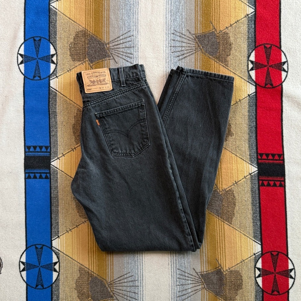 Vintage Levis 550 Orange Tab Relaxed Fit Tapered Black Jeans 32x34 40550-4159